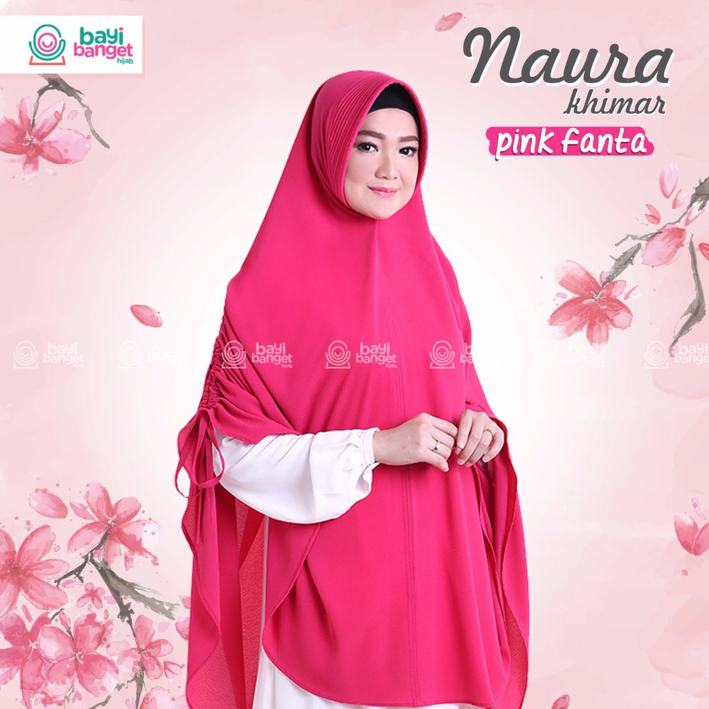 KHIMAR NAURA PINK FANTA By BayiBangetHijab