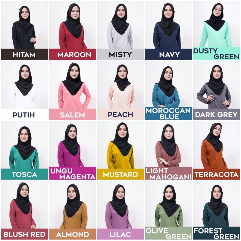 Kaos Polos Oblong Wanita Menyusui Panjang Katun Jumbo S-XXXL