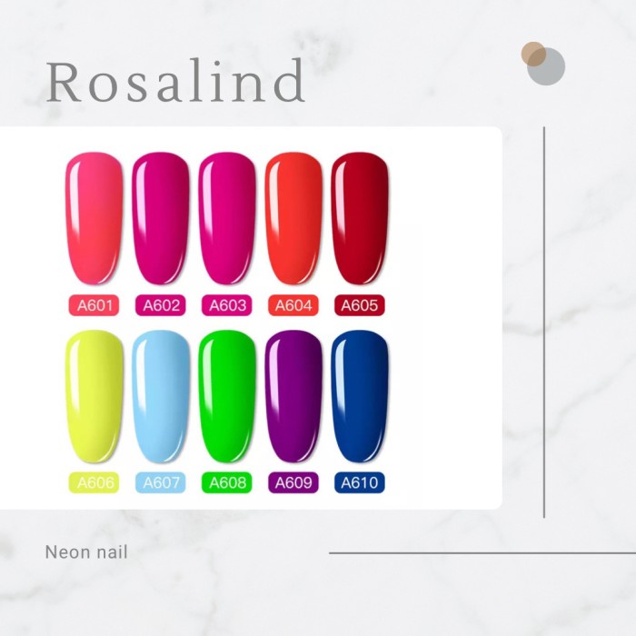 ROSALIND NEON GEL POLISH GLASS BOTTLE KUTEK GEL NEON GLOW NAILART NAIL ART