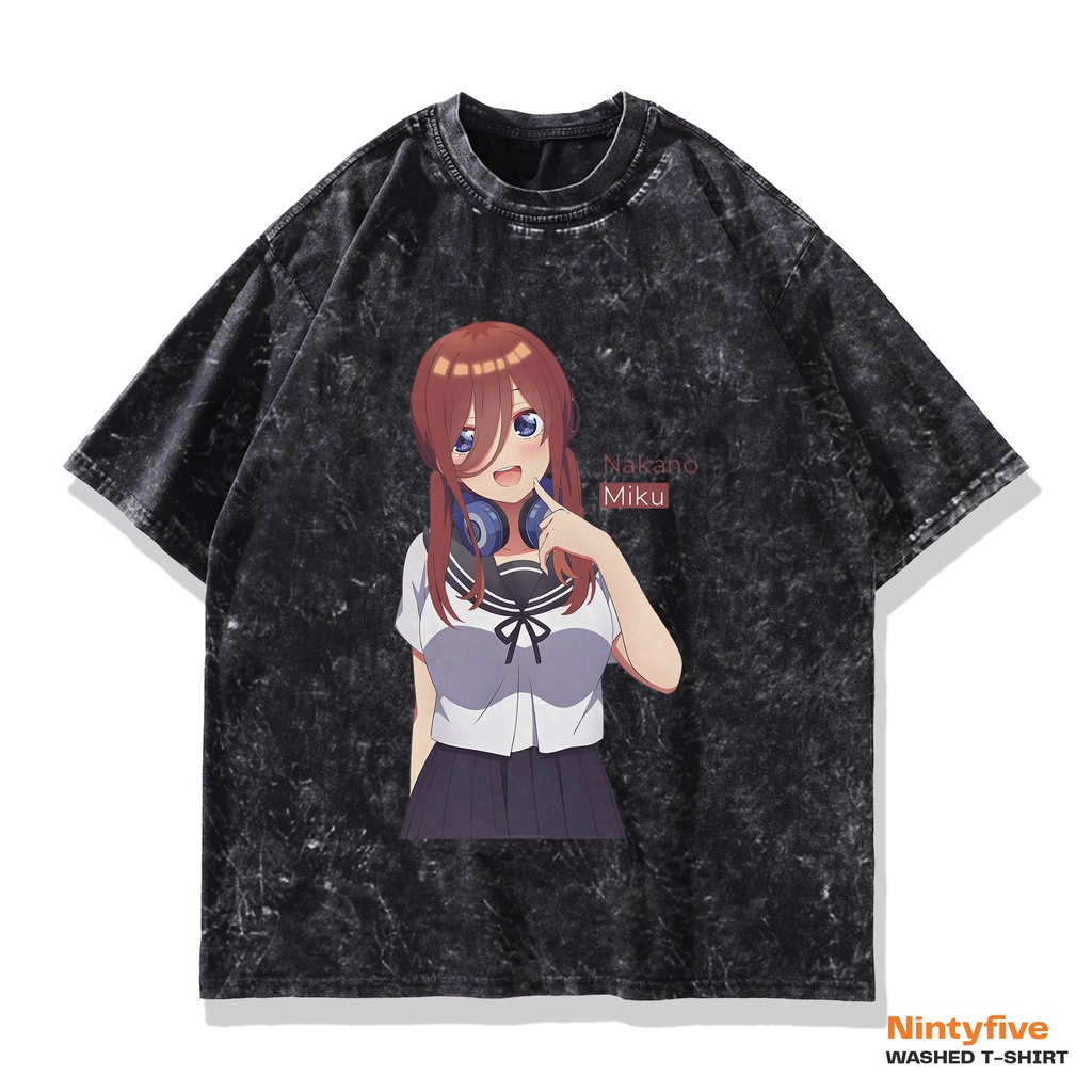 Kaos Anime Washed Nakano miku | Baju Miku nakano Oversize The Quintessential quintuplets