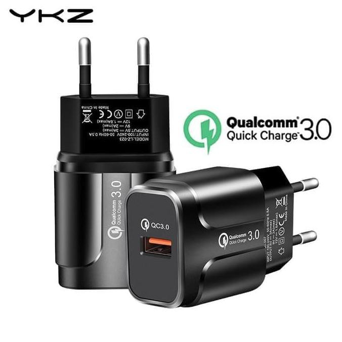 ITERBATASl Qualcomm Quick Charge 3.0 Adaptor Fast Charging Charger Hp QC3.0 LZ023 - Hitam ICQl