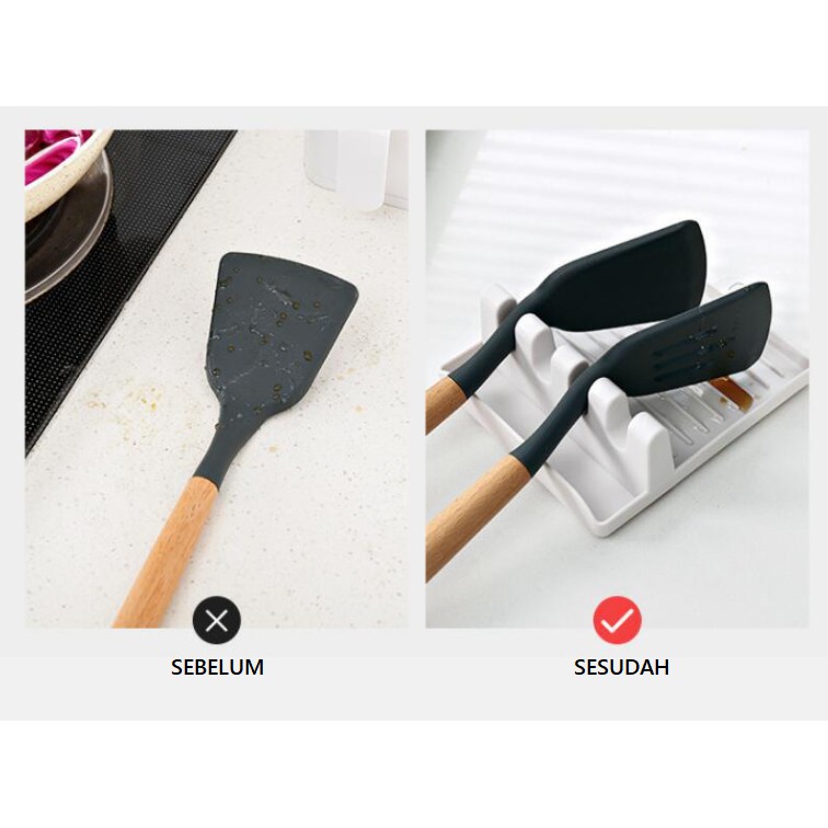 SHOPELLO - Holder peralatan masak Hp883m Rak spatula sutil tutup panci non-slip