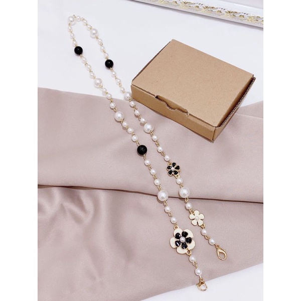 Kalung masker Fashion import Strap masker Premium Mutiara Pearl Rt918