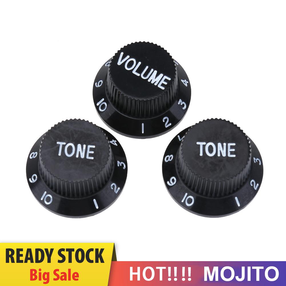 3pcs Knob Potentiometer Volume Bahan Plastik Untuk Gitar Bass Elektrik