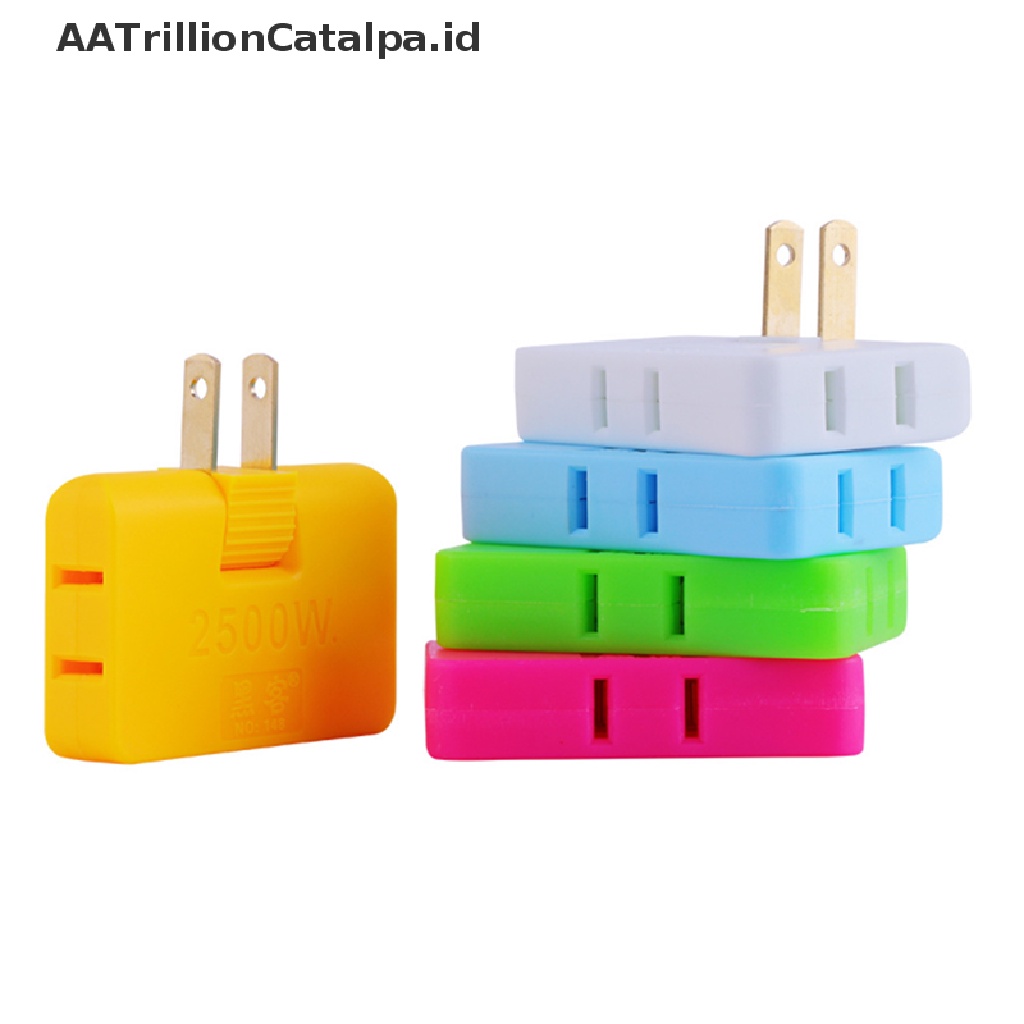 Aatrillioncatalpa US 3 In 1 Adapter Extension Plug Elektrik Rotasi 180 Derajat Adjustable