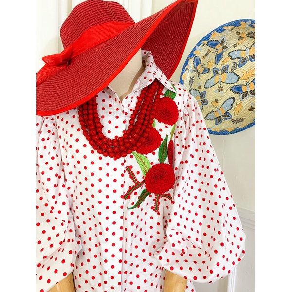 Roses 3D Polka Shirt View by Vielga