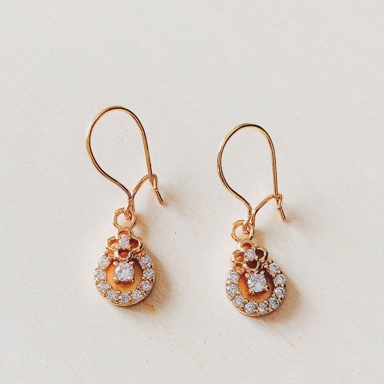 Anting Wanita Harvest Moons Zirconia Gold Xuping