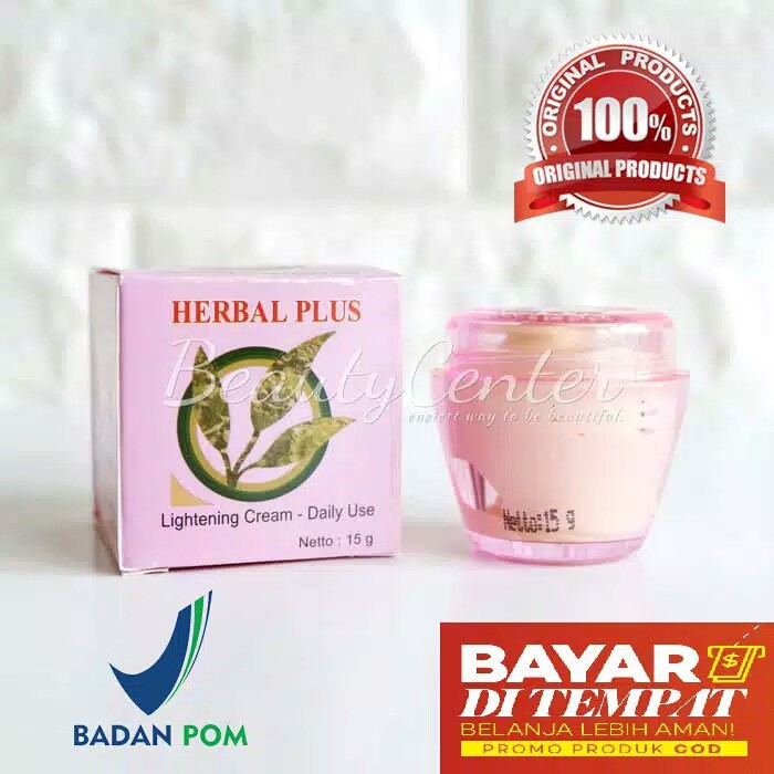 Herbal Plus Lightening Cream - Daily Use / Cream Herbal Plus ORIGINAL BPOM - 1 Pcs /15 g krim herbal
