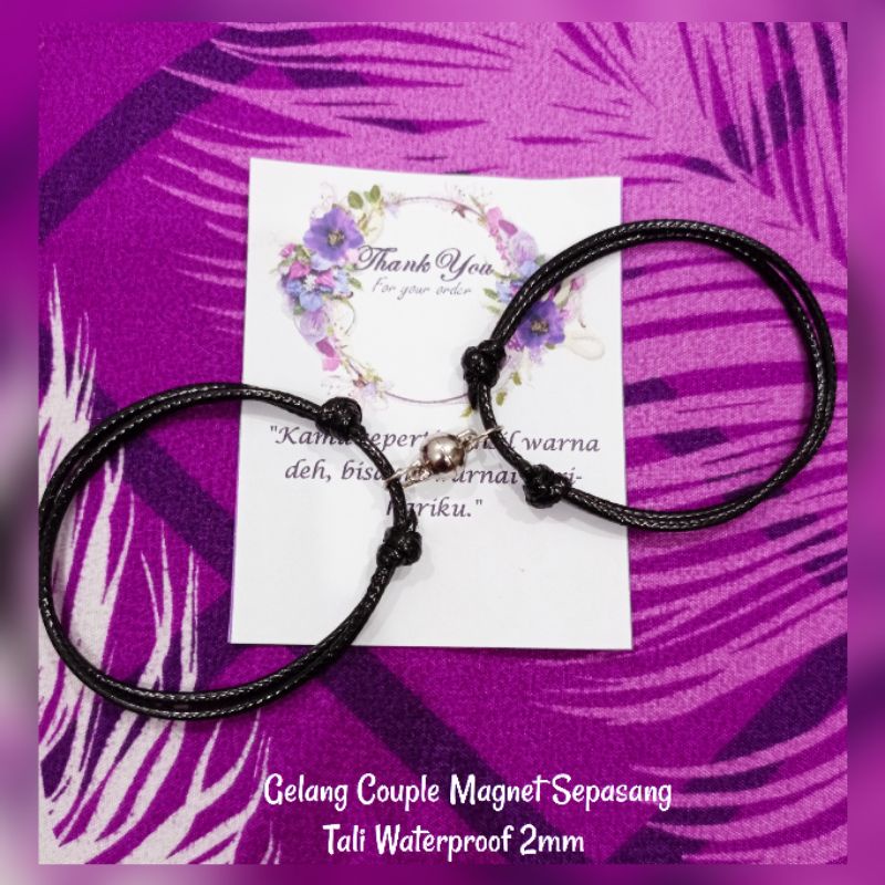 Zaphirastore | GROSIR Sepasang 2pcs/set GELANG TALI COUPLE MAGNET POLOS BULAT Tali Korea Waterproof