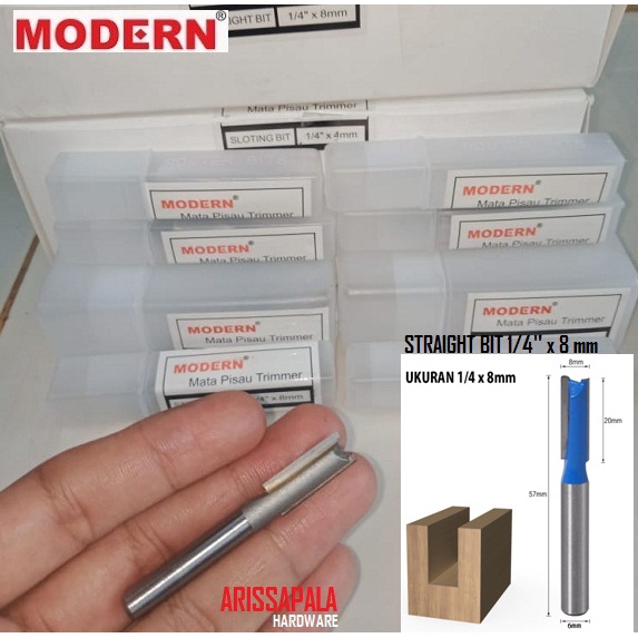 Mata Profil Straight Bit 8 mm Mata Router Trimmer Lunci Lubang Kayu Kaca Tali Air Minimalis