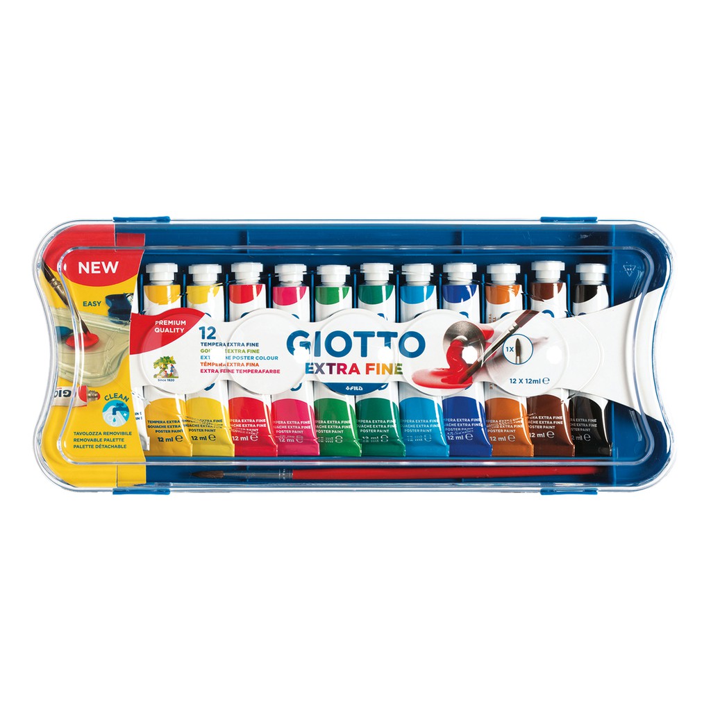 

Giotto Poster Paint 12 Colors with Brush 12ml