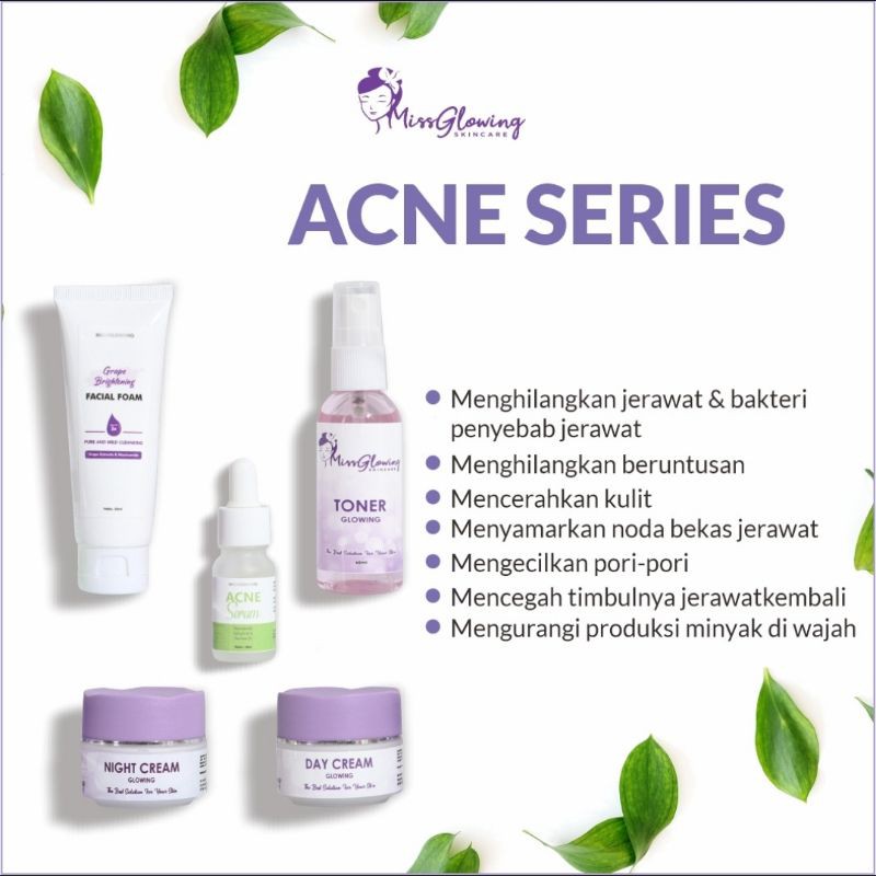 Miss Glowing Skincare Paket Acne Series (FREE GIFT)