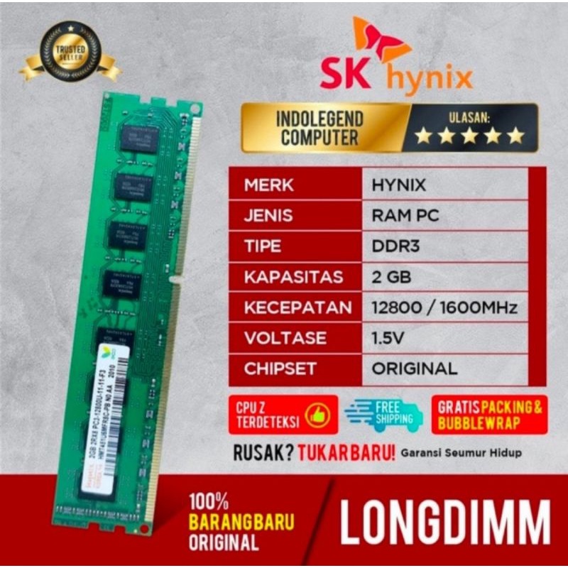 RAM HYNIX LONGDIM DDR3 2GB PC12800