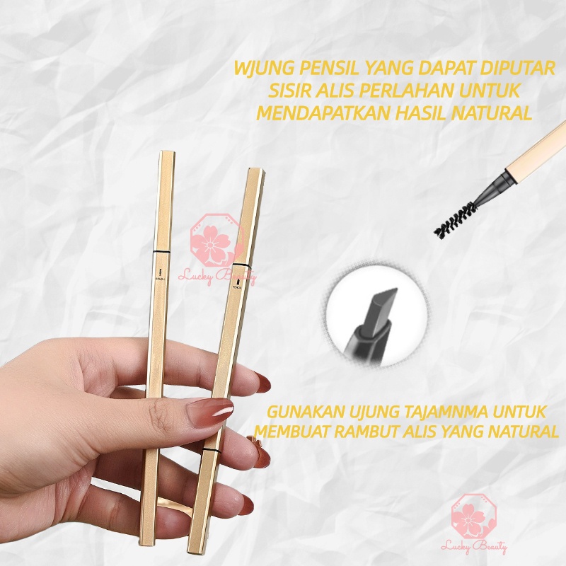 MOMO Pensil Alis Eyebrow Waterproof Untuk Sulam Pensil Alis Penanda Eyebrow Pencil Pair with Bulu Mata Eye Make Up