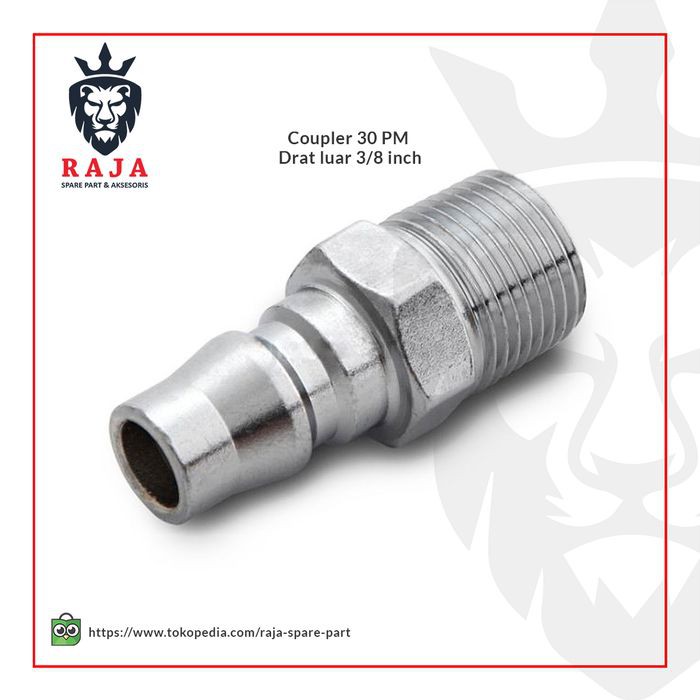 Coupler 30 pm sambungan selang drat luar kompresor angin