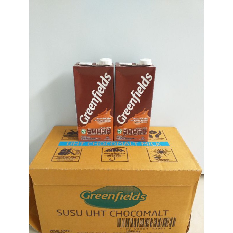 

Susu UHT Cokelat Greenfield 1000ml - Coklat 1 dus isi 12pcs