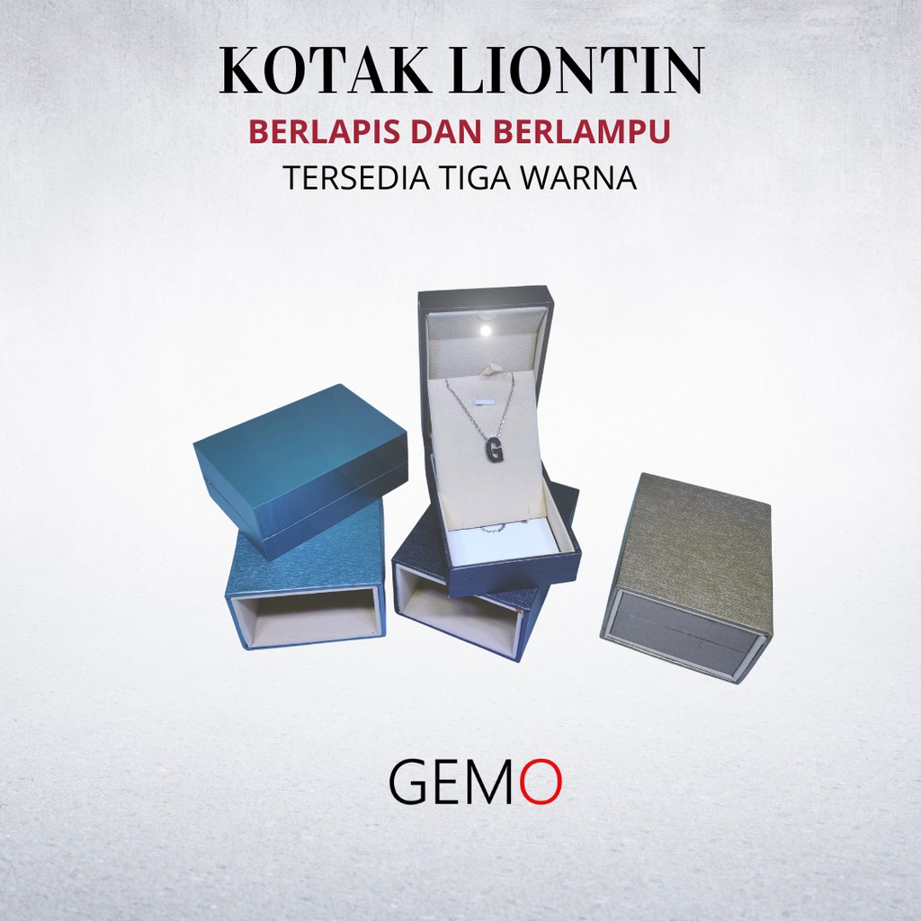 Kotak Liontin Berlapis / Pendant Box dengan Lampu LED Tempat Perhiasan Jewelry Murah Cocok Untuk Gift / Hadiah, Lamaran, Mahar Pernikahan, Hantaran Tunangan, Seserahan Pernikahan