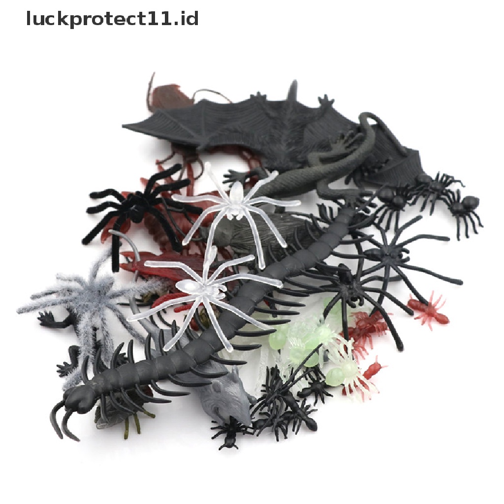 &lt; Luckprotect11. &lt; LuckproteksiId &gt; 44pcs / Set Mainan Miniatur Hewan Reptil / Serangga / Tikus Untuk Anak