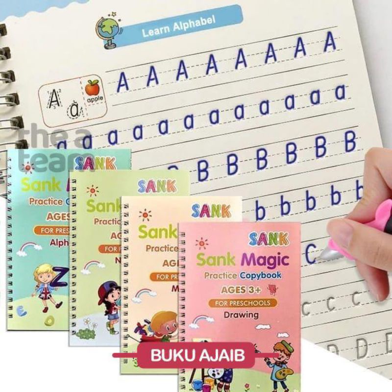 

Magic Sank Book Alphabet Buku Ajaib 4 Buku Free Refill Belajar Menulis Anak