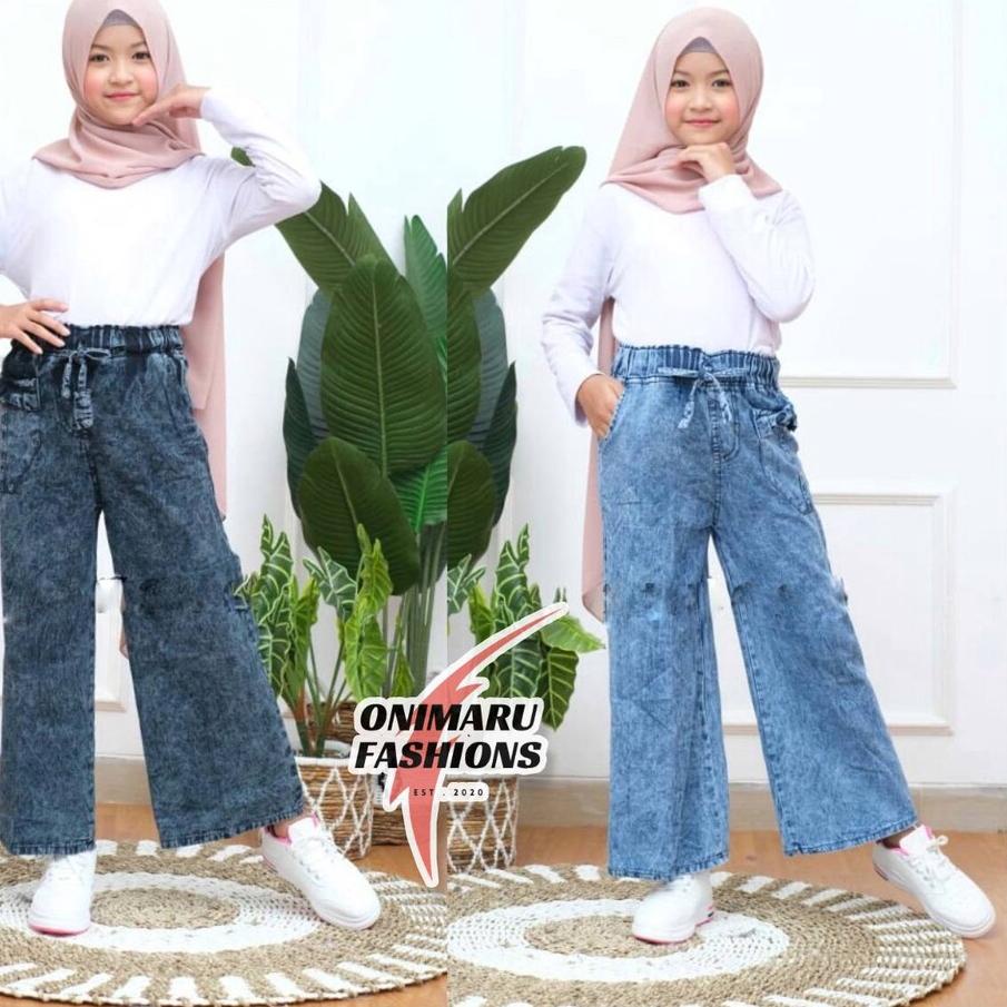 Bestア Celana KULOT JEANS ANAK PEREMPUAN UMUR 4 -12 TAHUN | KULOT ANAK PEREMPUAN Kekinian .. .. .. ..