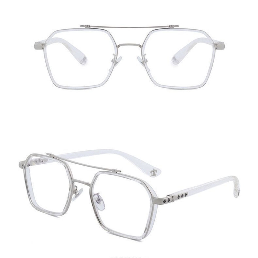 【COD Tangding】Double Ancient Blue Light Flat Glasses Frame Men Fashion Sunglasses Finished Glasses Female