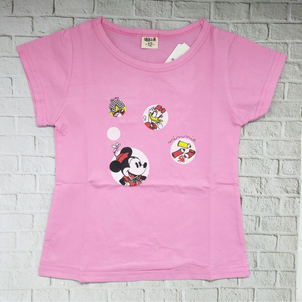 Kaos / Baju anak perempuan unisex murah usia 1-5thn 100% import gambar MINIE DUCK