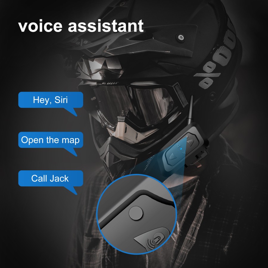 V5 Headset bluetooth helm waterproof MUSIK / FM RADIO / GPS /TELEPONAN-2