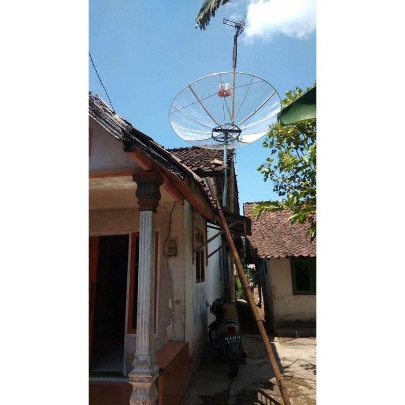 Antena Parabola Jaring 6 Fett Lengkap Receiver Nex Parabola kuning Channel lengkap