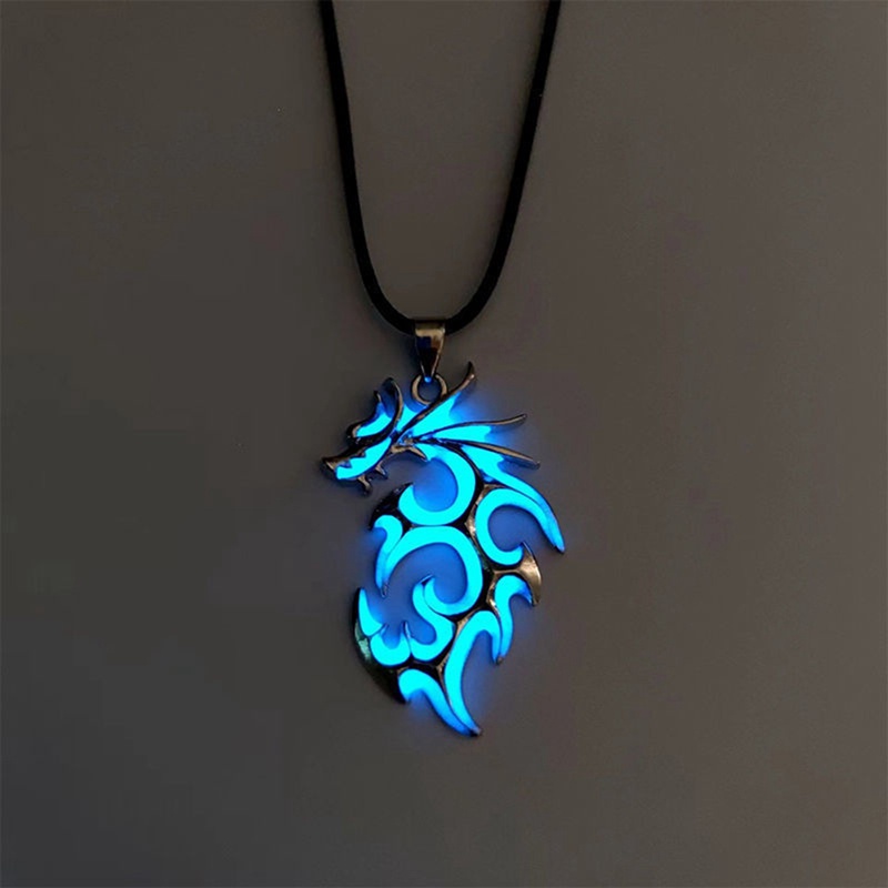 Kalung Rantai Liontin Naga Glow In The Dark Untuk Wanita