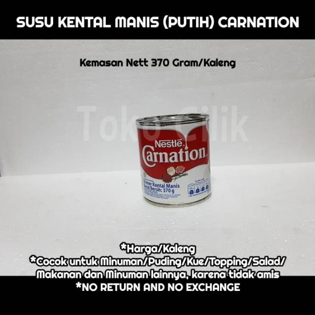 

Susu kental manis putih carnation kaleng milk bahan makanan minuman