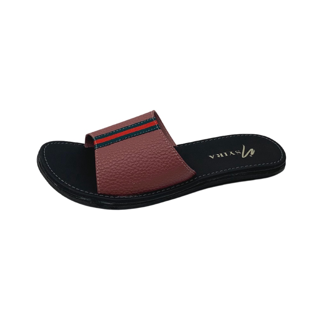 Insyira - Sandal Wanita Adriana  / Sandal Papirut Wanita Non Slip Alas Hitam / Sandal Wanita Slop Vertikal