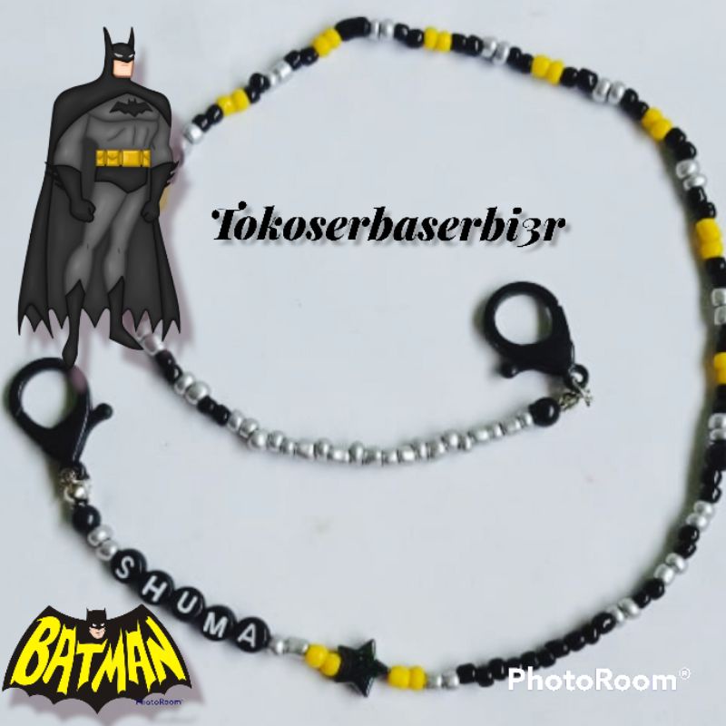 kalung masker anak laki-laki SUPERHERO BATMAN / strap masker anak laki-laki (bisa request nama)