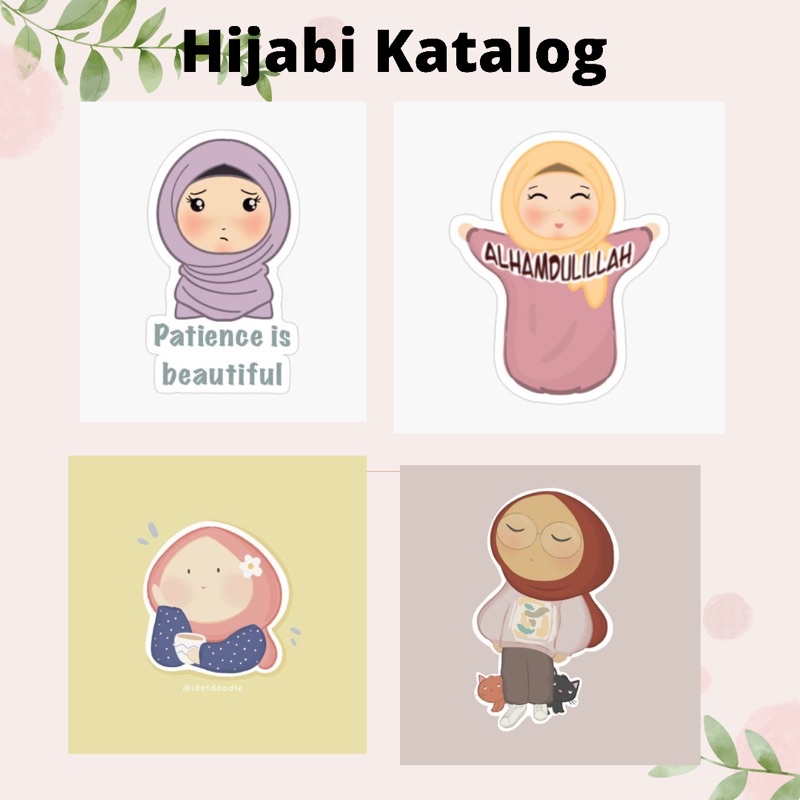 Sticker Hijab Sticker HP/Laptop Sticker Tumblr Hijab Aesthetic Murah Die Cut Lucu