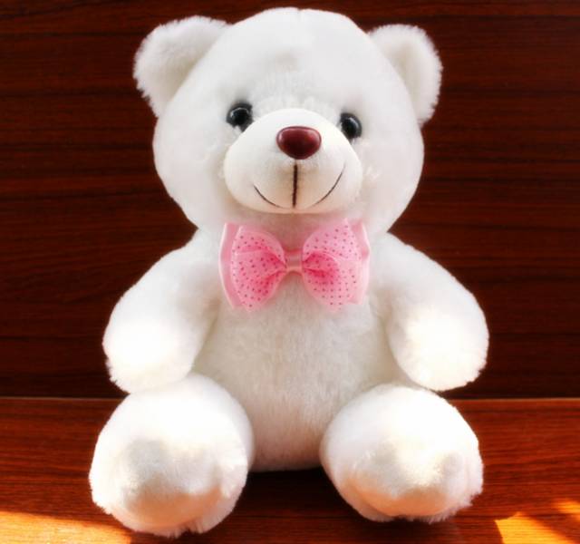 (READY LOKAL)1kg=7pcs Boneka Beruang Teddy Bear Putih Menyala LED + Bicara I Love You