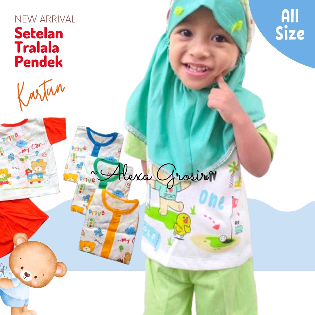 Setelan Baju Pendek Bayi Tralala 2202 Kaos Oblong