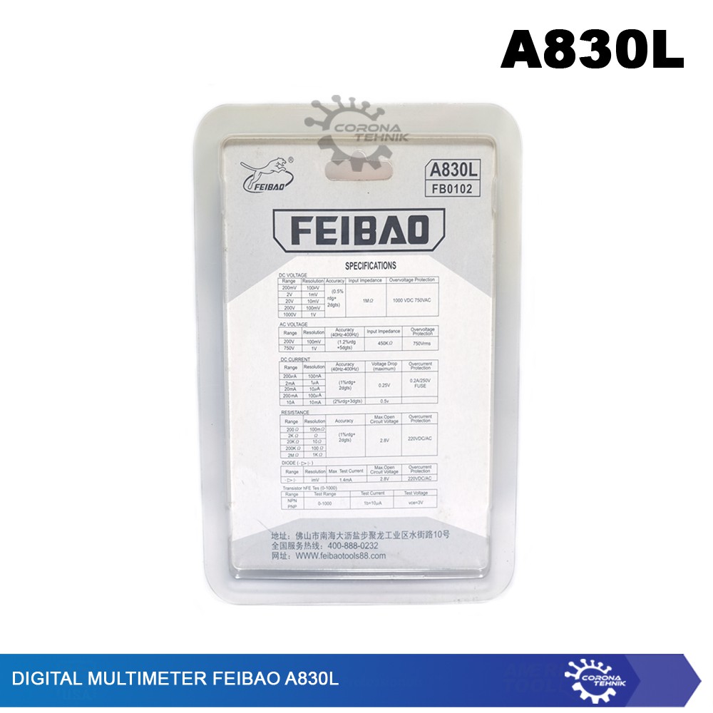 Multitester Feibao A830L / Digital Multimeter