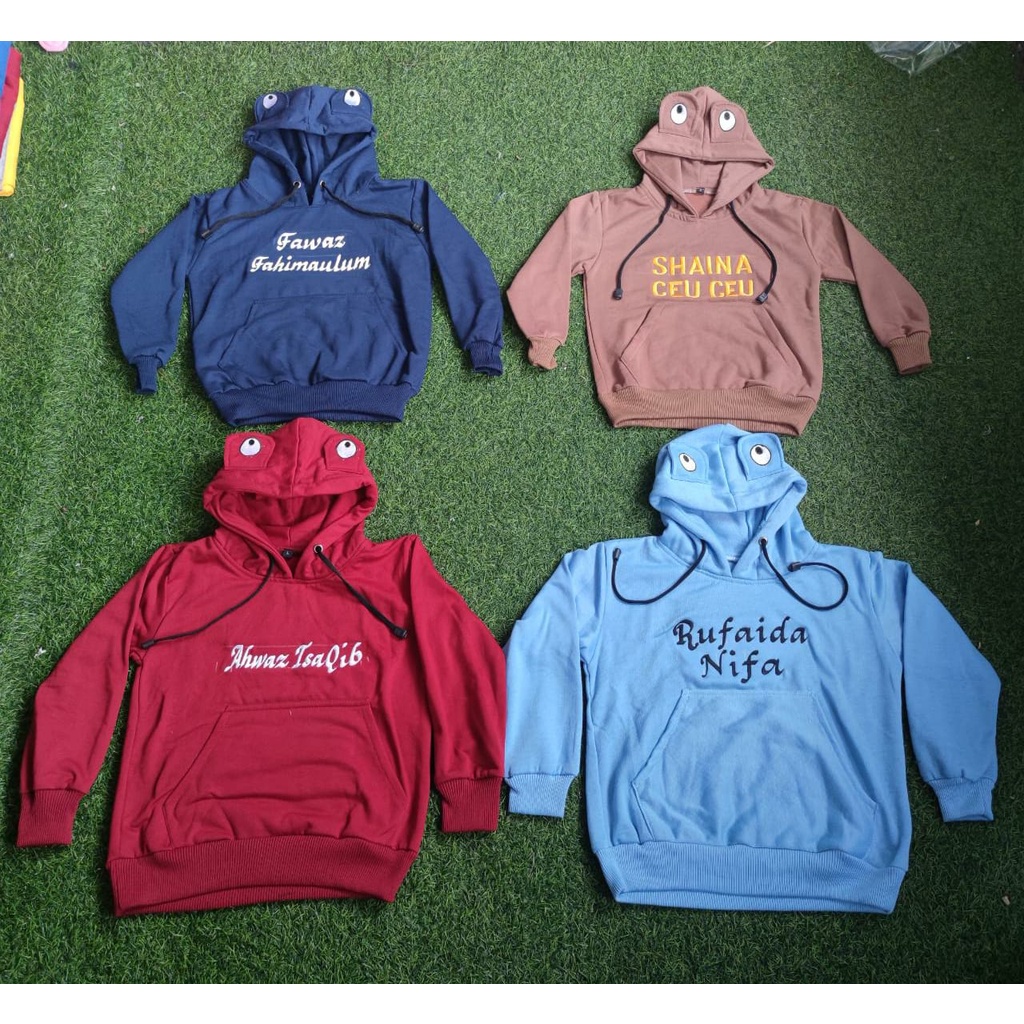 SWEATER HOODIE MATA ANAK LAKI LAKI PEREMPUAN FREE BORDIR NAMA