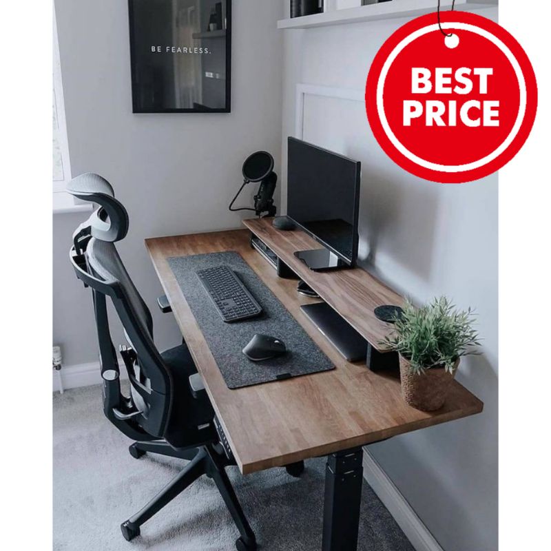 Daun Meja Full Jati + Tatakan Monitor / Meja Komputer / Set Up PC