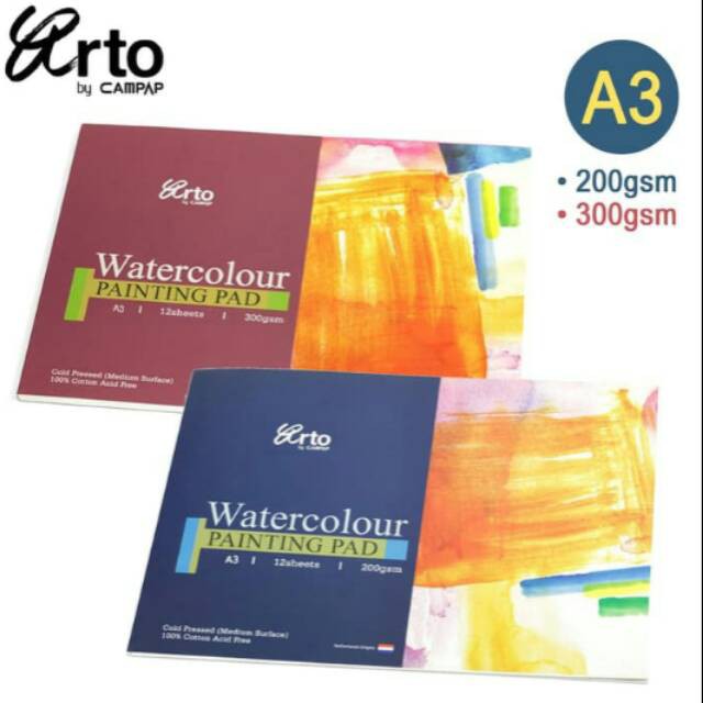 Arto A3 (200gsm / 300gsm) Watercolor Paper Pad