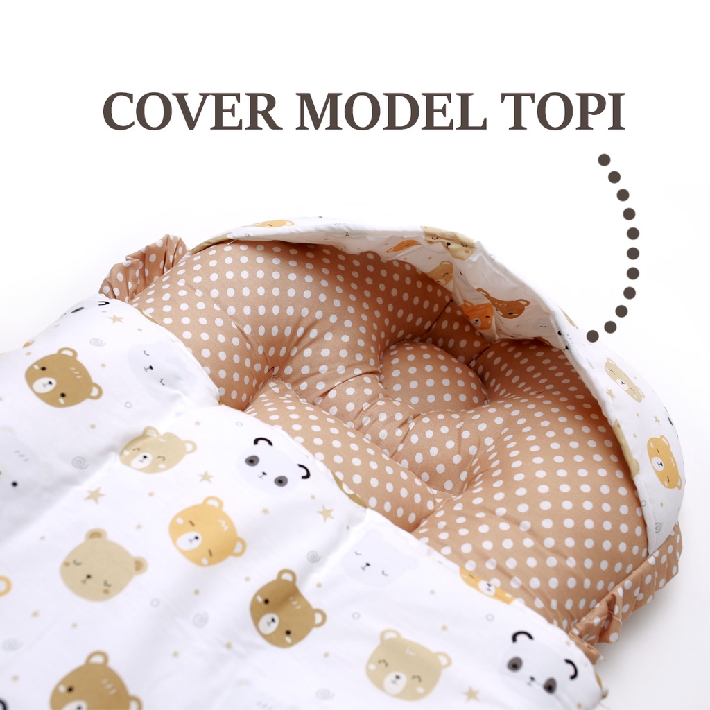 KASUR TEMPAT TIDUR BAYI SLEEPINGBAG  DENGAN SELIMUT TOPI BAHAN TEBAL DAN LEMBUT