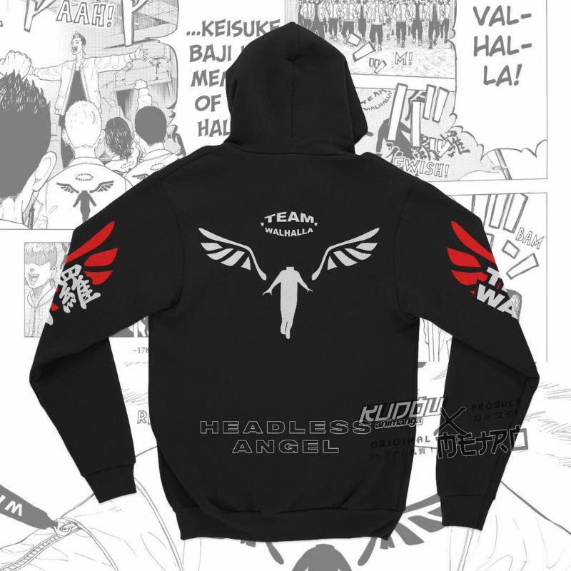 JAKET ANAK SWEATER HOODIE ANAK DAN DEWASA ANIME TOKYO REVENGERS WALHALLA VALHALLA