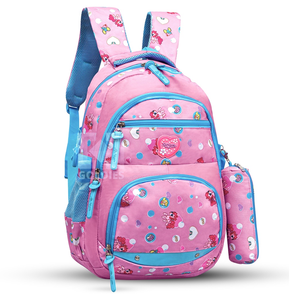 Tas Ransel Sekolah Anak Perempuan SILVERGIRL FREE POUCH PENSIL Original Import Terbaru Kekinian SD SMP SMA