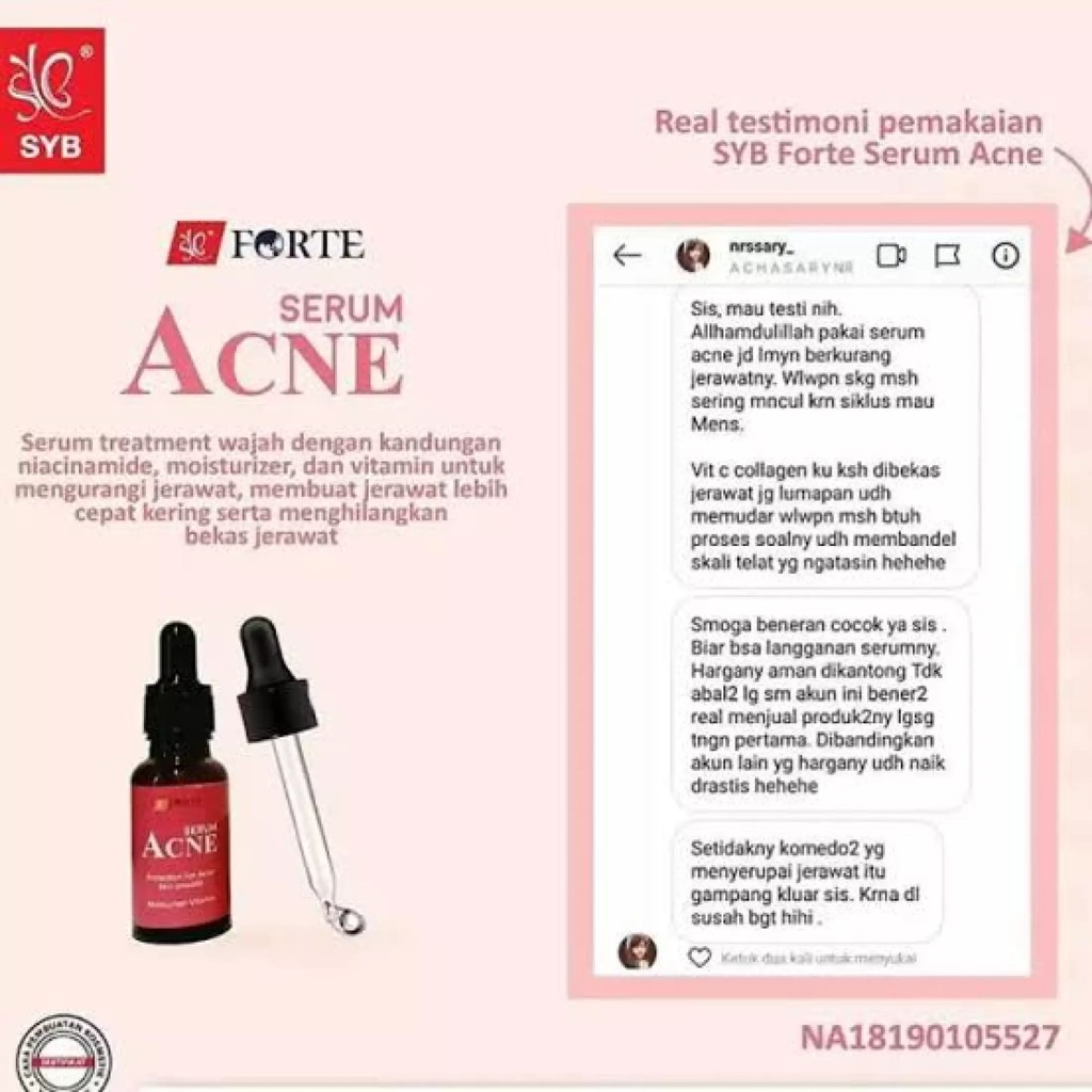 [COD] SYB FORTE SERUM NIACINAMIDE | Serum Anti Acne Moizturizer with Brightening Effect | Serum Pink