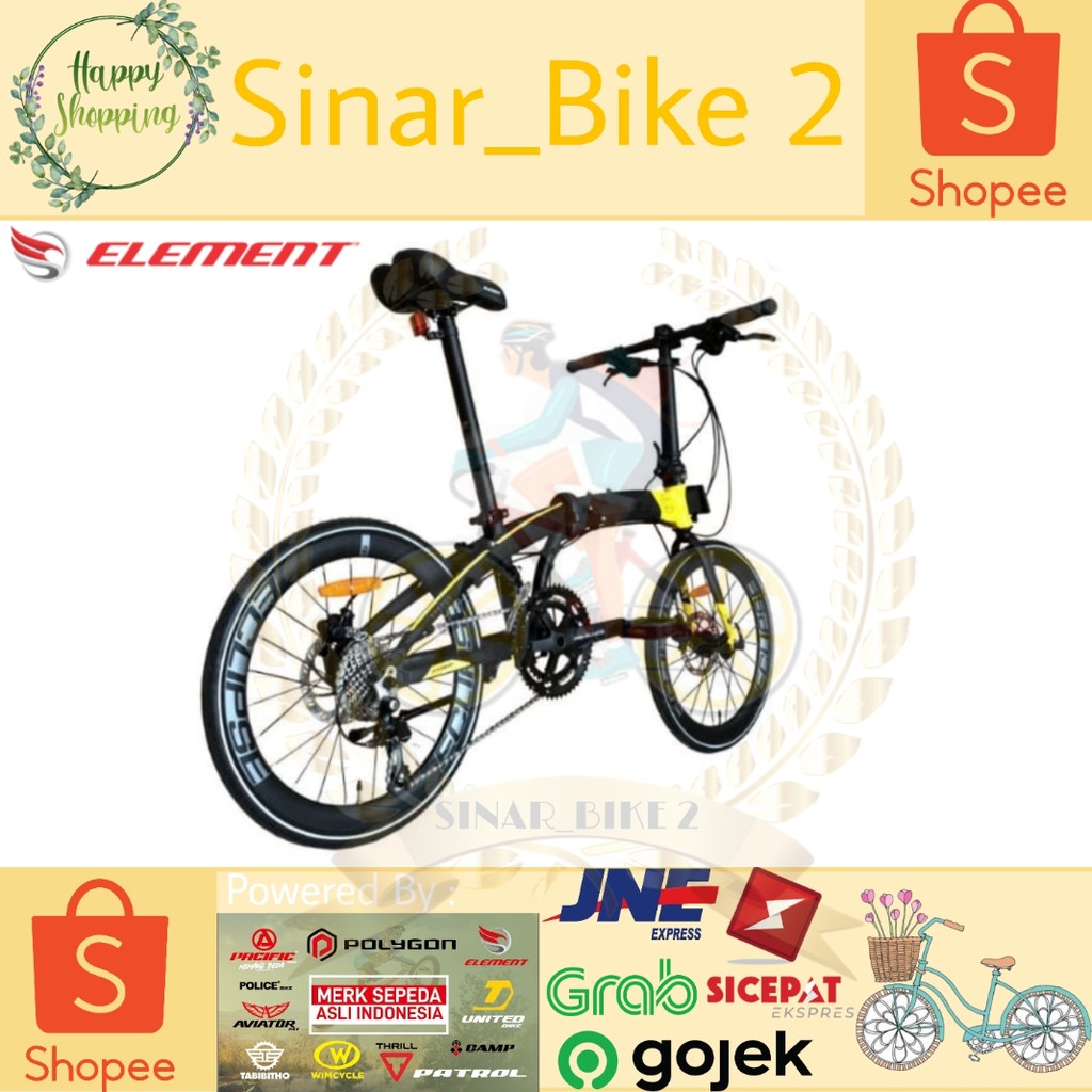 Sepeda Lipat 20Inch Element Ecosmo Z9 Bike To Work (Gosend/Grab)