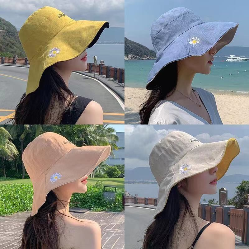 Topi wanita Bucket Hat double sided tebal premium mode in korea pabrik resmi