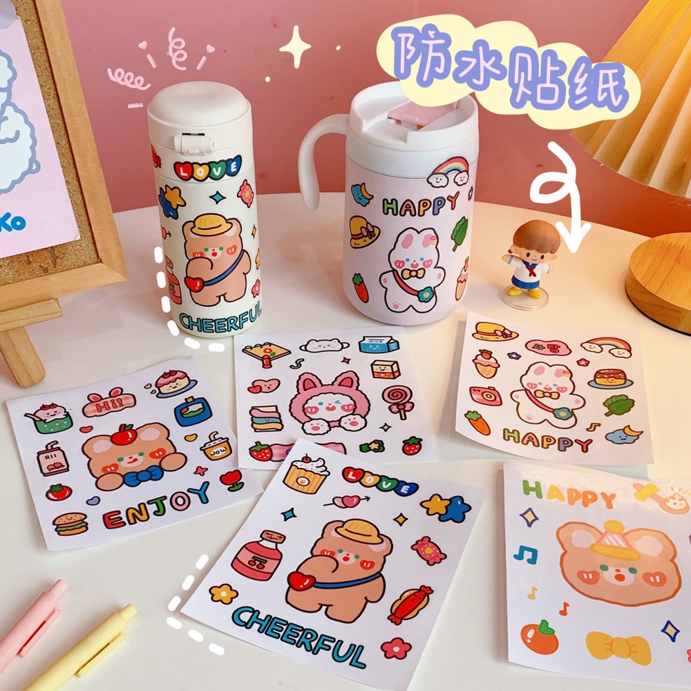 

Stiker Aesthetic Lucu Imut Beruang Kelinci Murah Dekorasi Anak HP Tumbler Laptop Hiasan Warna Warni
