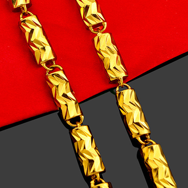 Kalung Emas Asli Kadar 375 Handmade Bentuk Silinder Ukuran 8mm60cm192G Untuk Pria