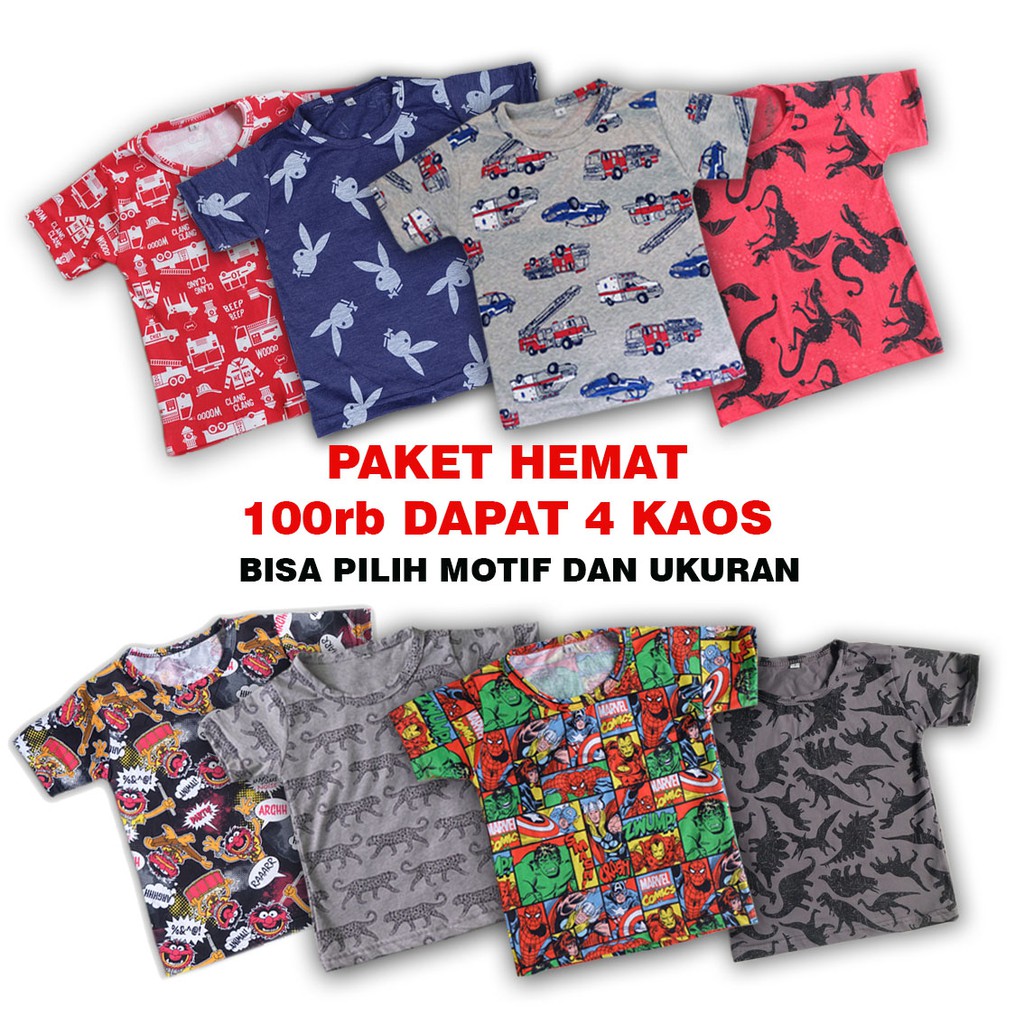  Kaos  anak  laki laki printed tee fullprint  murah promo 