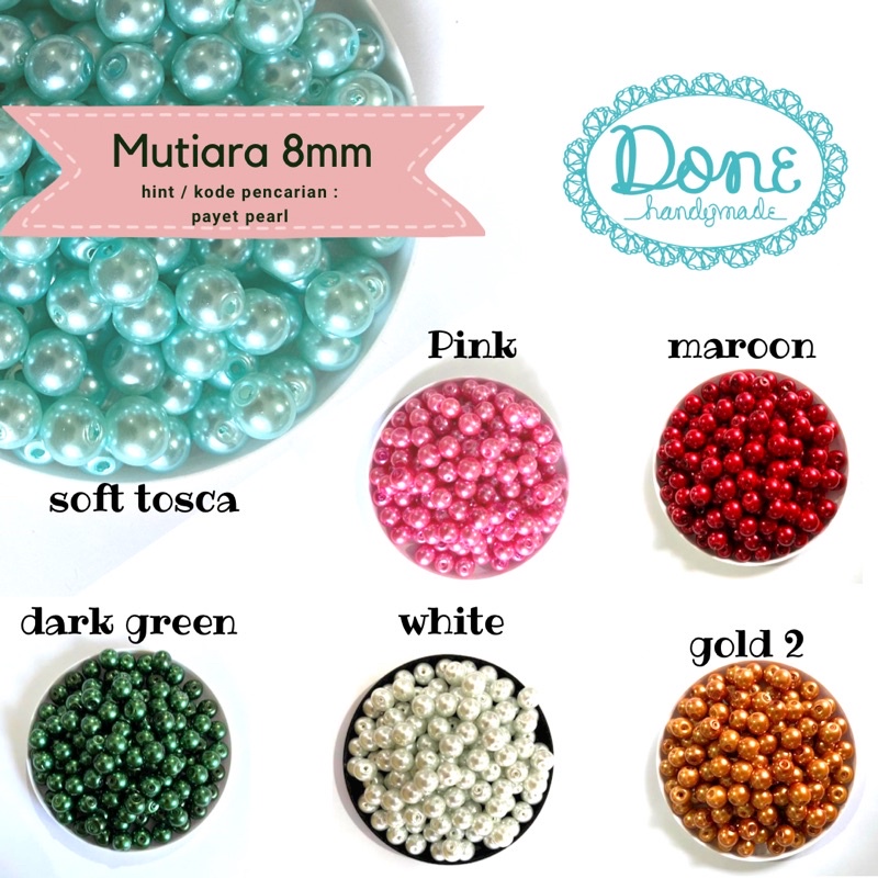 manik manik mutiara pearl beads gantungan kunci payet pearl