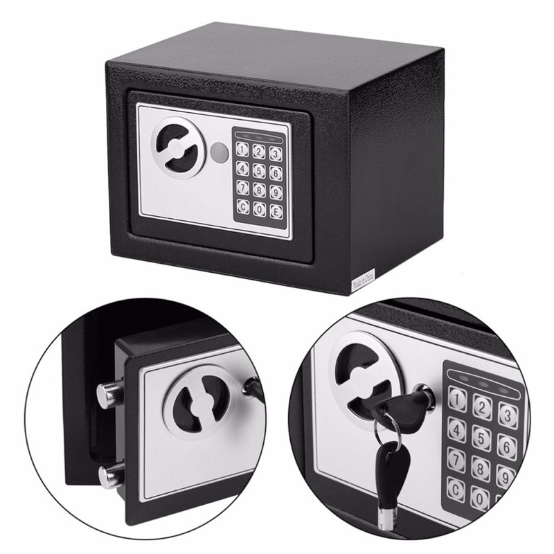 TaffGUARD Kotak Brankas Hotel Mini Electric Password Safe Deposit Box 4.6L - 17E - Black